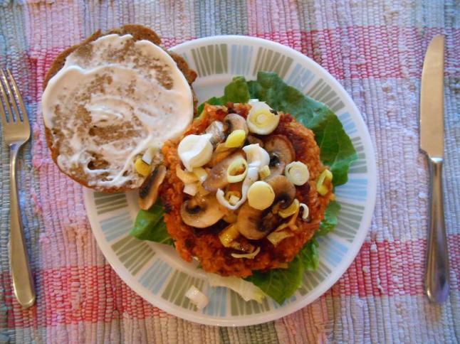 above Darren's lentil burger