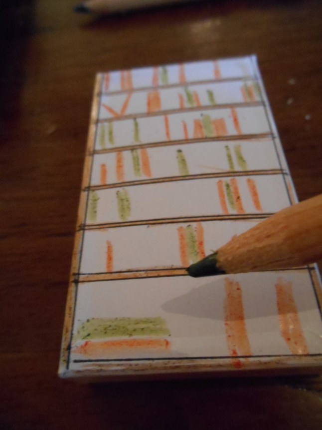 I drew shelves and books on the shelves ...