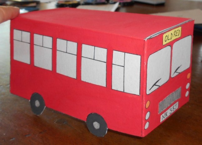 cardboard bus