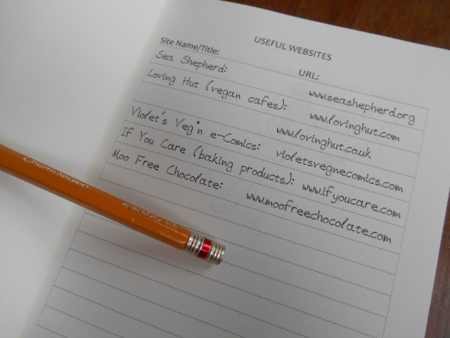 vegan children's notebook