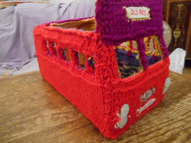 knitted model bus
