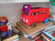 knitted model bus