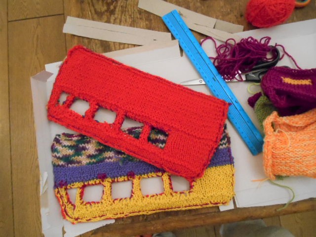 knitted toy bus