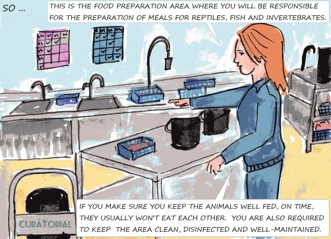 fish food preparation area