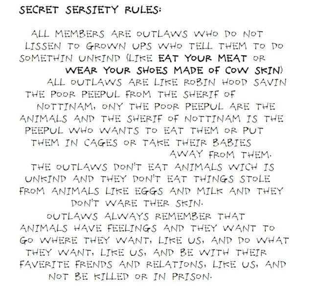 secret society of animal stick up for-ers: RULES