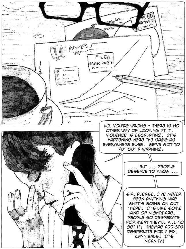vegan dark satirical graphic novel