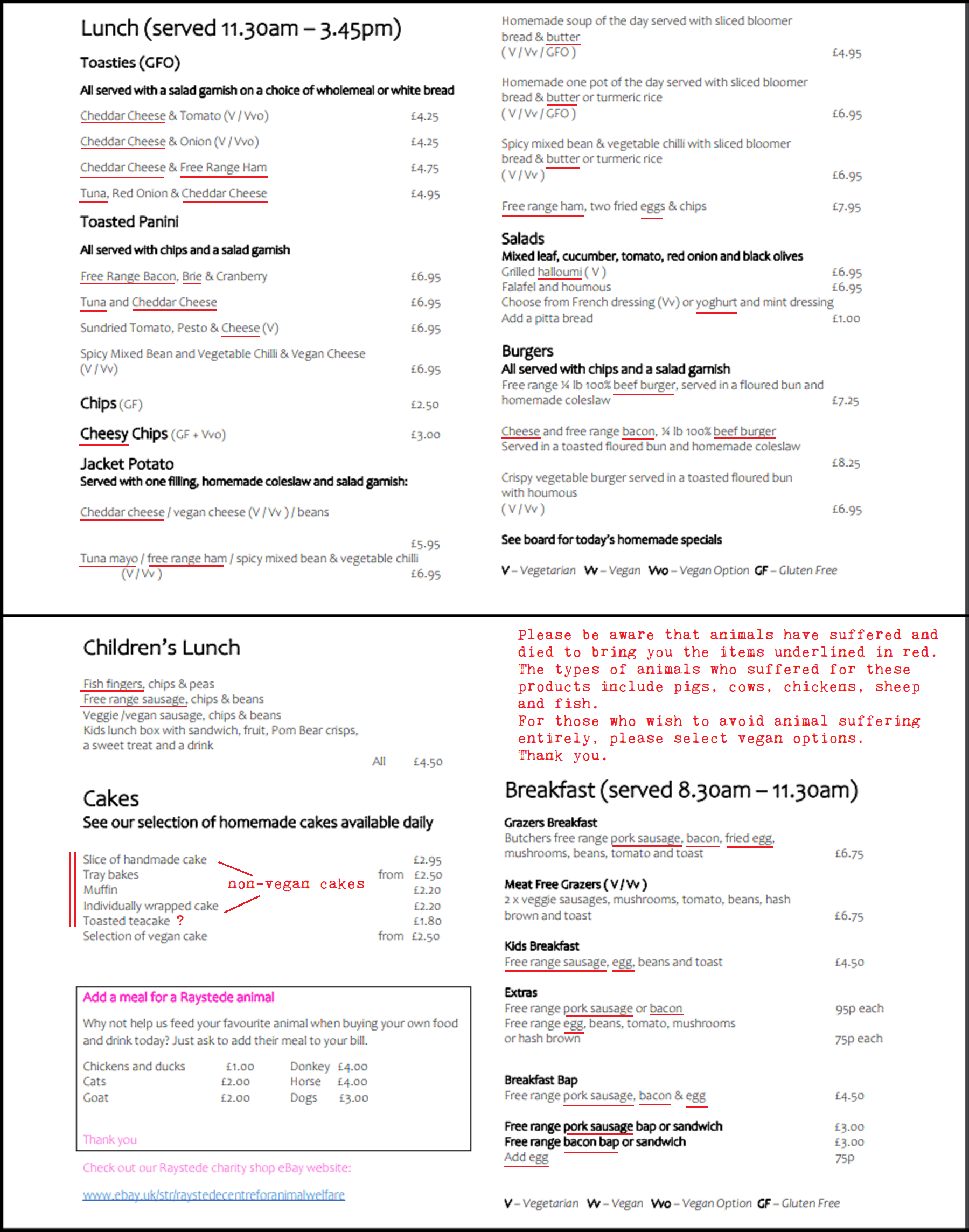 new Raystede menu noted vertical