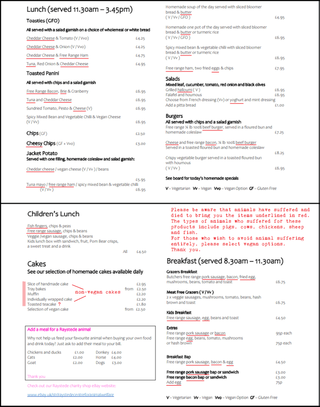 new Raystede menu noted vertical