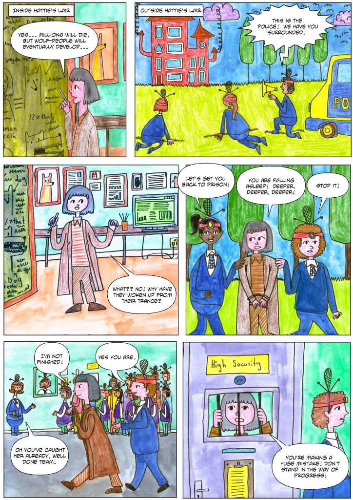 Vegan children's comic, funny, exciting, eccentric.  