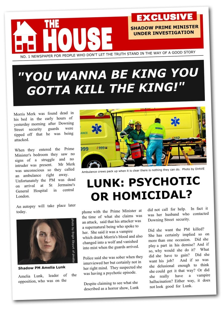 newspaper for vegan vampire story